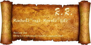 Radványi Renátó névjegykártya