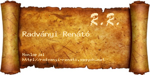 Radványi Renátó névjegykártya